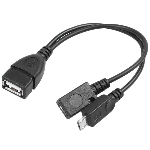 5X(Micro USB Host OTG Cable with Micro USB Power for Nexus 4 5 7 10 Galaxy I9L3)