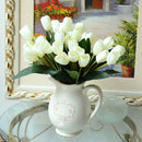 9 Heads Artificial Real Touch Tulips Flower Bouquet Home Room or Birthday G V2Z8
