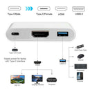 Type C USB 3.1 USB-C 4K HDMI USB 3.0 Adapter Cable 3 in 1 Hub For Macbook