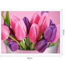 5D DIY Full Drill Diamond Painting Pink Flowers Cross Stitch Embroidery Kit