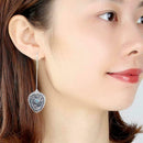 Women's Delicate Sapphire Dangle Drop Ear Hook Fashion Wedding Earrings Pre New