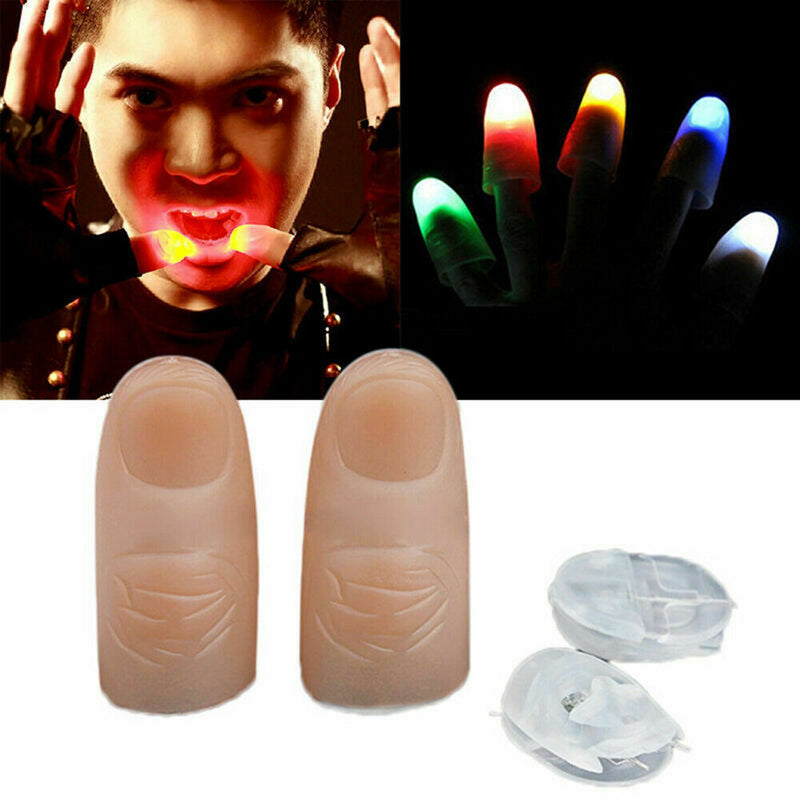 1Pair LED Finger Thumb Light Magic Trick Party Bar Flashlight Magic Gift Novelty