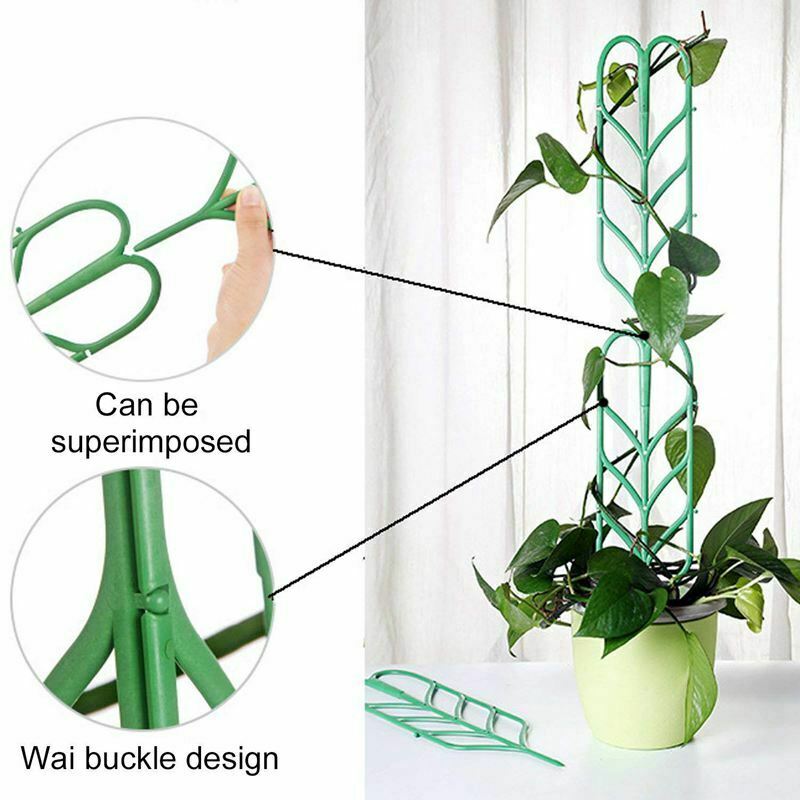 3pcs Mini DIY Leaf Shape Garden Trellis Plants Lattice Pots Supports for Cl