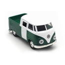 Green simulation 1:32 sound and light music pull back retro van truck expre