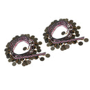 2Pcs Curtain Sewing Tassel Fringe Trim Tassel Copper Coin Bead Lace Accessories