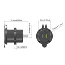 DC 12-24V Waterproof Dual USB Port Charger Quick Charge 3.0 LED Red