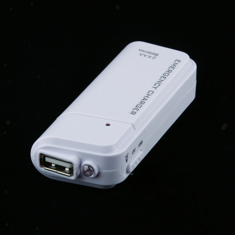 USB Emergency Portable 2 AA Battery Power Charger for Android Mobile Phone