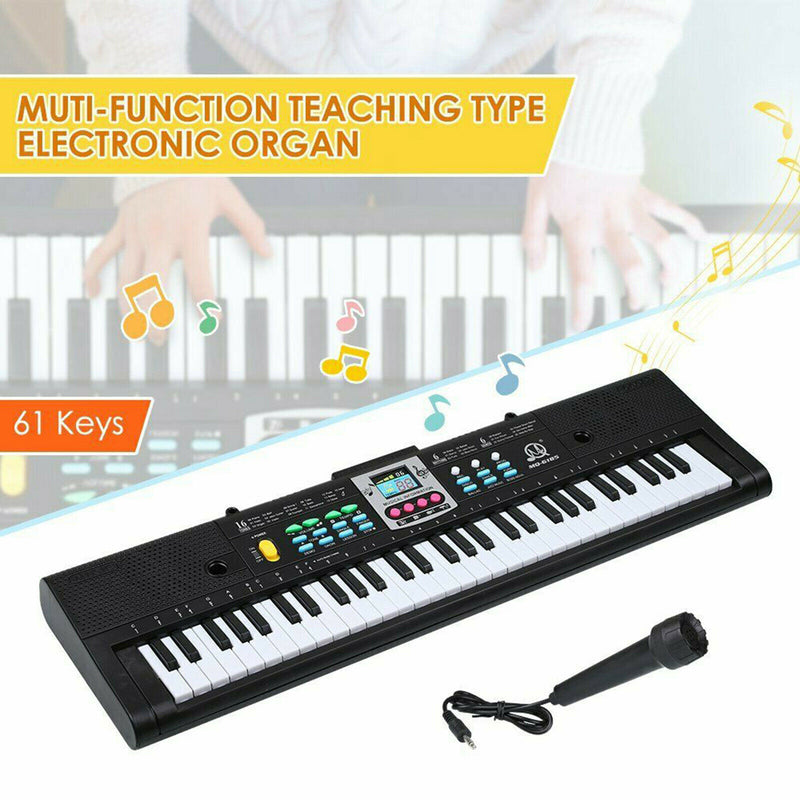 61 Keys Digital Electronic Piano Keyboard with 16 Tones 6Demo Songs Drum Kit 4