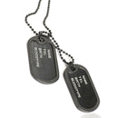 Dual Plates Pendant Necklace Man Sweater Chain Military Army Style Cool