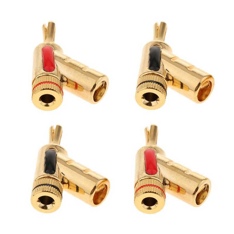 4pcs/Set 4mm Pure Copper Banana Plug Speaker Cable AMP Terminal Connectors