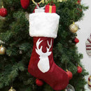 Large Christmas Stocking Elk Pattern Sock Gift Holder Christmas Tree Decora