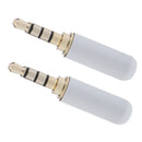 2Piece 3.5mm 4pole Soldering TRRS Male Jacks Earpieces Adapter Connector Plug