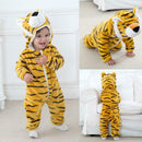 Tiger Shaped Flannel Rompers Baby Kids Long Sleeve Hoodies Jumpsuit (6-12M) A