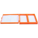 Plastic Rectangle Hold 100 Slide Microscope Box,orange Q6K1