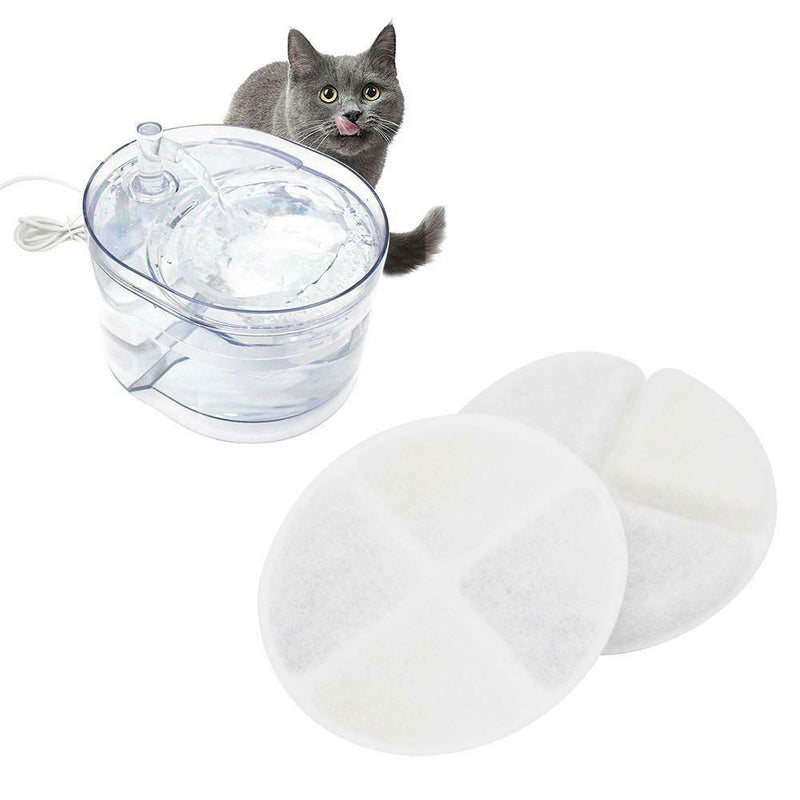 2PC Cat Dog Automatic Electric Water Drinking Fountain Dispenser Filter Cotton