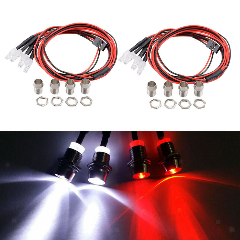 Headlights For 1/5 1/8 1/10 1/12 1/16 RC Car Truck 8 LED Light Kit DIY Accs
