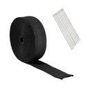 10M Wrapped Exhaust Pipe Black Fiberglass Insulation Tape + 10 Cable Bundle J8F7