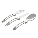 3 pcs 1 Set Portable Camping Picnic Camping Folding Travel Stainless Steel  A5T8
