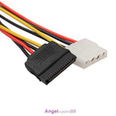 15Pin SATA Male to 4Pin IDE Molex Female + SATA Female Power Cable