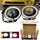 2PCS COB LED Fog Light Projector Car Lamp White Angel Eye Halo Ring DRL CHO HBE