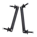 2pcs Front Adjustable Wind Splitter Bumper Lip Protector Rod Support Black