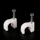 100pcs RG59 Coax Cat5 Cat6 Cable Wire Clips Nail Clamps Straps Tacks White 6mm L