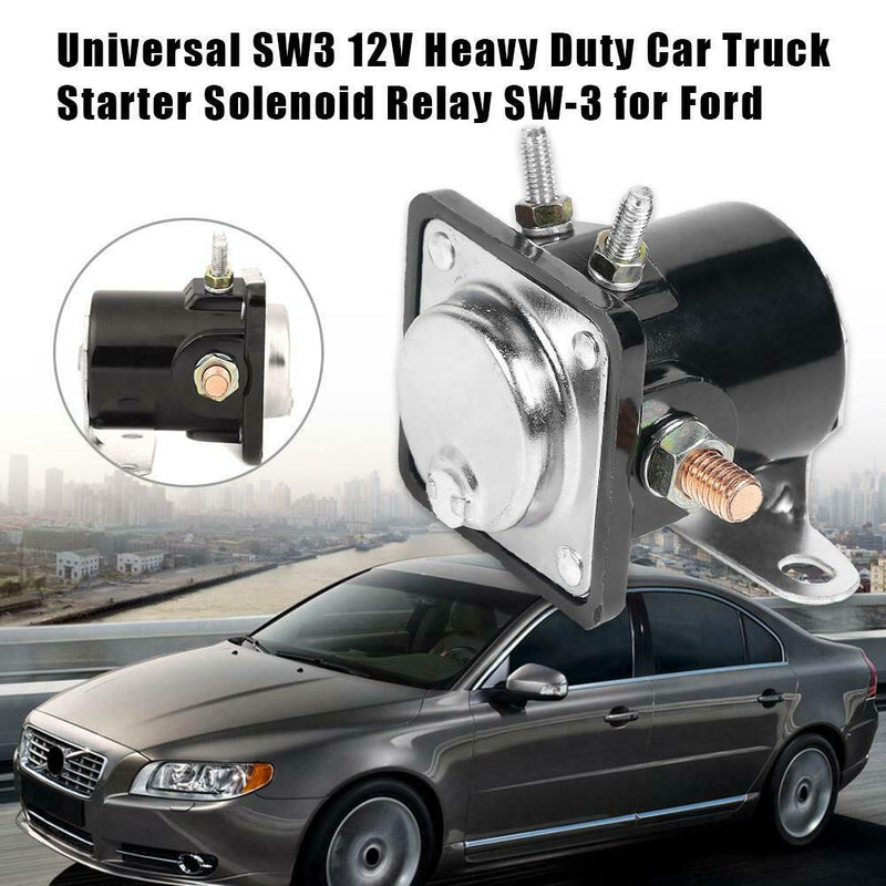 SW-3 Heavy Duty Car Truck Starter Solenoid Relay 4 Terminal for Ford 12V