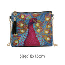 DIY Peafowl Special Shaped Diamond Painting Leather Chain Crossbody Bags