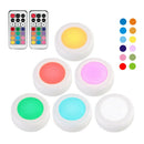 6pcs LED Colorful Home Pat Lamp Night Light Remote Control Wireless RGB