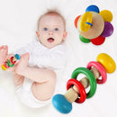 4pcs Wooden Hand Ring Bell Baby Kid Bed Rattles Musical Education Gift Toys