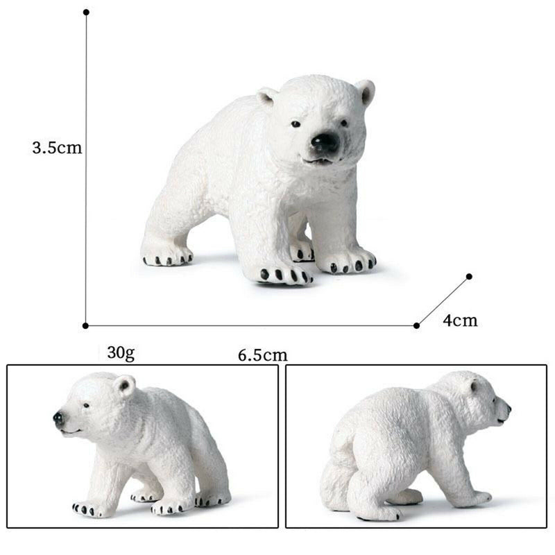 5Pieces Lifelike Solid Polar Animals Figures Arctic Animal Models Collection
