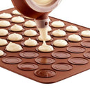 30-cavity Silicone Pastry Cake Macaron Macaroon Oven Baking Mould Sheet Mat T@3C