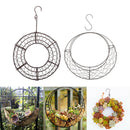 2Pcs Rustic Iron Succulent Wire Wreath Frame Plant Pot Outdoor Hanging Plants