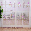 200x100cm Rose Beads Tulle Voile Window Curtain Drape Panel Scraf Valance Sheer