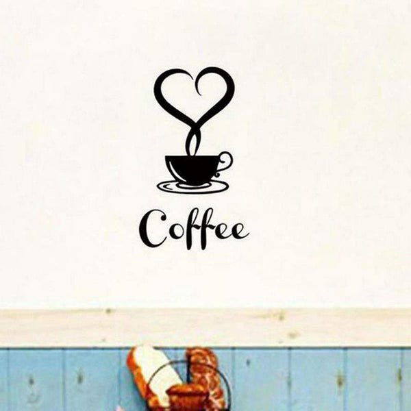 1 x Cafe Cup Stickers / Coffee cup Kitchen Art Wall Stickers for Home Decor J5R3