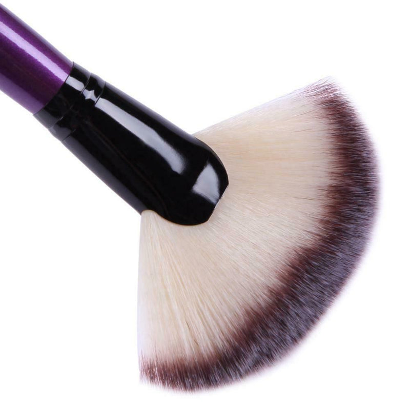 Pro 1pc Makeup Large Fan Brush Powder Blush Beauty Cosmetic(Purple)