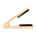 Wood Salon Style Hairdressing Bristle Hair Straightening Brush V Shape Comb BX