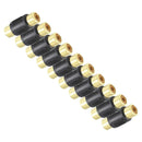 Black 10x Golden RCA AV Audio Video Coupler Female to Female Cable Connector