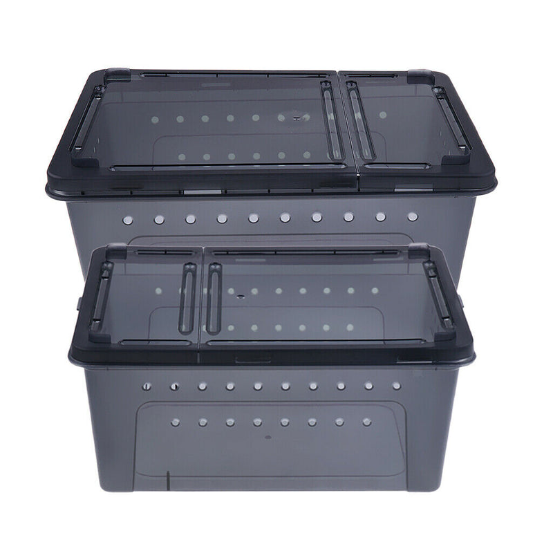 2pcs Pet Reptile Spider Breeding Box Transport Case Feeding Hatching Tank