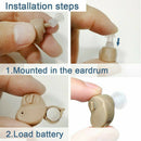 2Pc Small In The Ear Invisible Best Sound Amplifier Battery Digital Hearing Aids