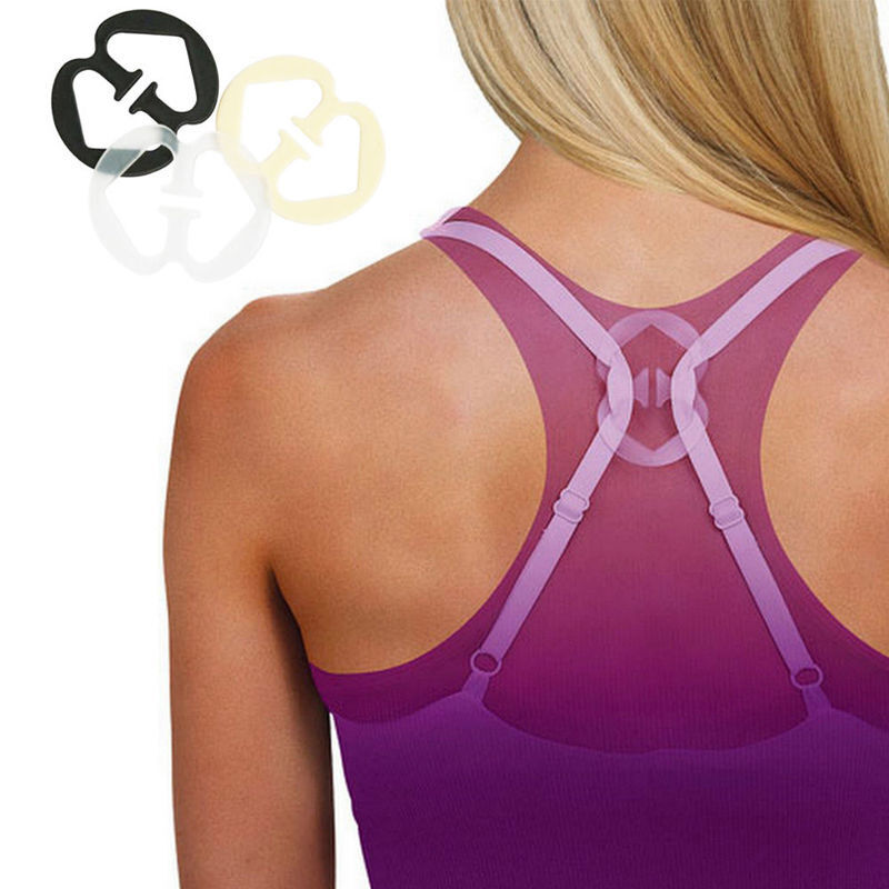 12X Women Webbing Bra Buckles Shadow-Shaped Buckle Bra Clip Strap Holder  Z