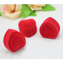 3Pcs Cute Soft Velvet Heart Shaped Ring Show Display Box Storage Case Gifts Red