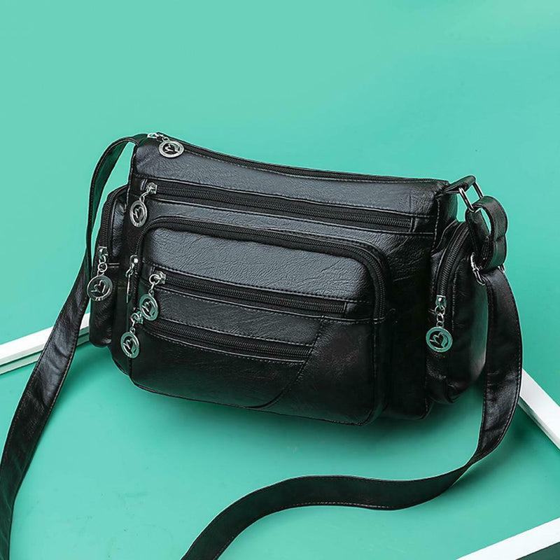 Fashion Women Shoulder Sling Bags PU Leather Multi-pocket Messenger Handbag