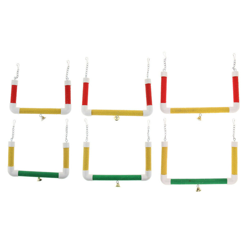 Pet Bird Parrot Cage Hanging Birds Stand Wood Swing Perch S