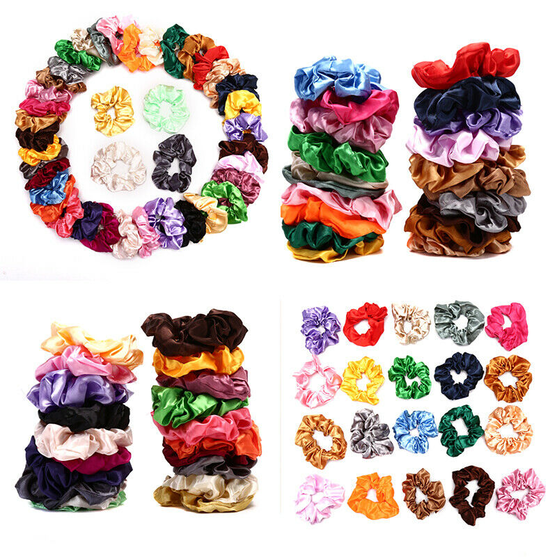 40 Pcs Hair Silk Scrunchies Satin Elastic Hair Bands Hair Ties Ropes Hair  Gw