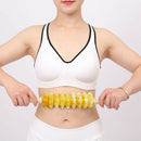 Massage Roller Stick Plastic Wheel Wood Handle Health Massager 9 Rollers f. Body