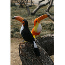 Artificial Black Toucan Bird Realistic Taxidermy Home Garden Decor 35cm