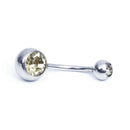12 Surgical Steel Mix Crystal Belly Navel Barbell Bar Ring