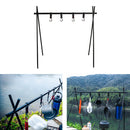 Portable Camping Hanging Rack Cookware Light Lamp Hanger Shelf Stand with 4 Hook