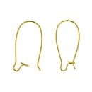 100pcs Kidney Earring Hooks Jewelry Making Finding Brass Ear Wires 25x11mm